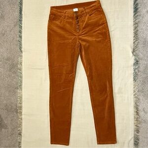 Women's Cabi #3927 NWOT Button Fly Skinny Cord Pants in Rust Brown Size 6